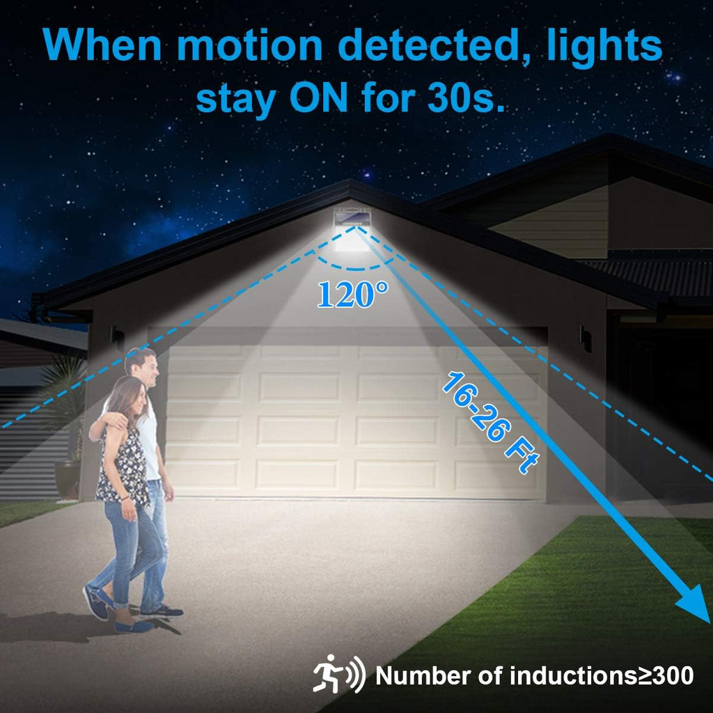Solar Motion Sensor Lights Outdoor, Security Flood Lights, 4 Pack | Bright 40-LED Lighting, 120° Wide Beam