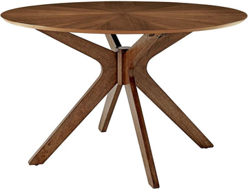 Crossroads 47" Round Wood Dining Table, Walnut