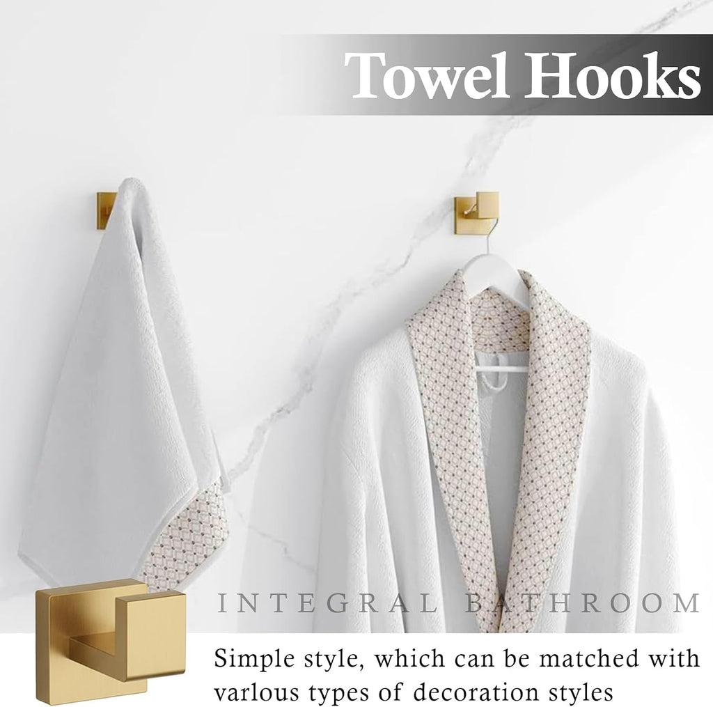 5-Piece Brushed Gold Bathroom Accessories Set 23.6 Inch Towel Bar Set. | ﻿ SUS 304 Stainless Steel Bathroom Hardware
