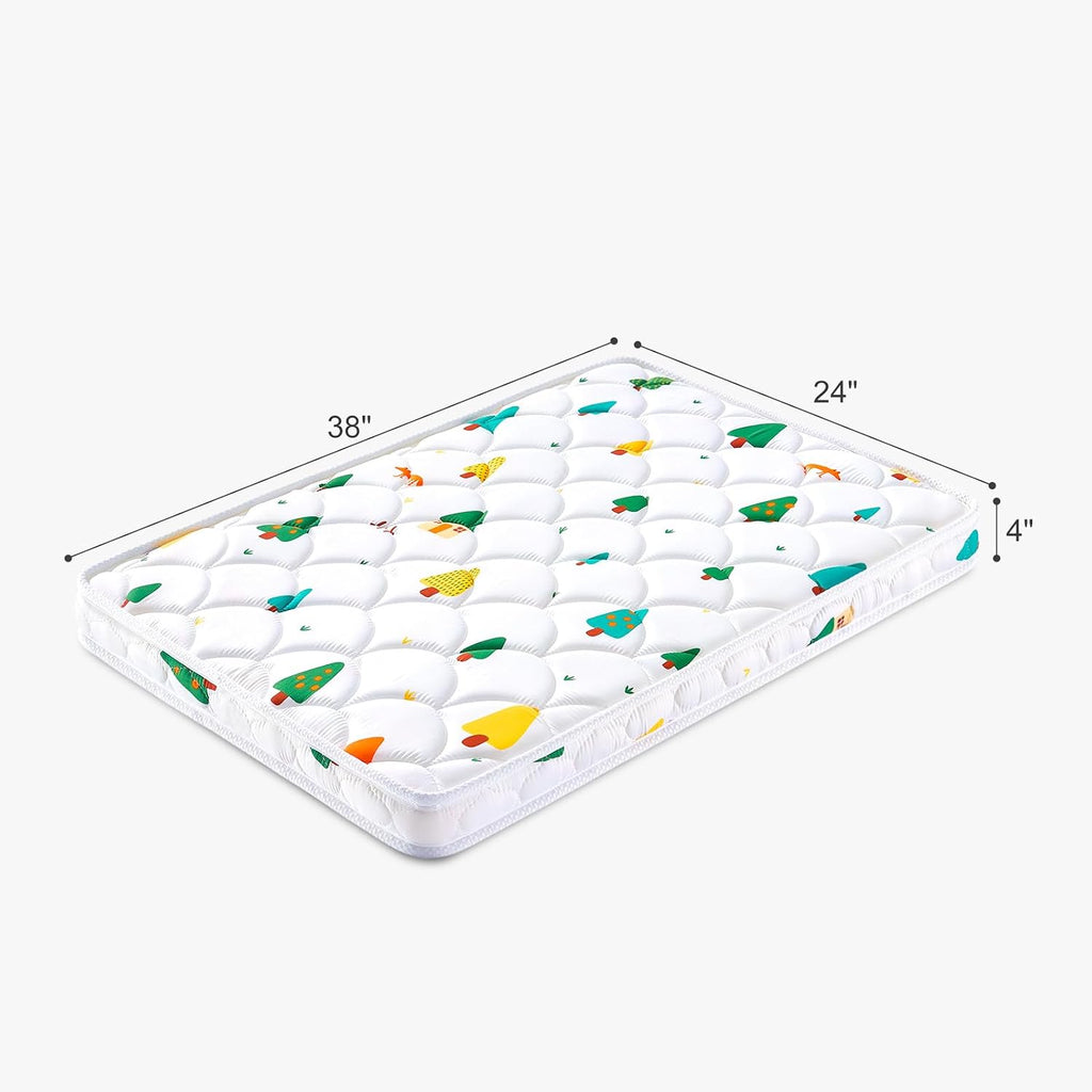 Mini Crib Mattress 38" x 24" x 4"- Firm Support and Comfort Premium Foam,Noiseless and Odorless,Hypoallergenic Mini