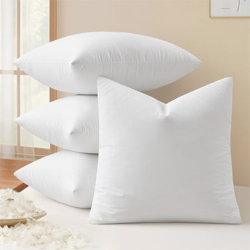 22x22 Pillow Inserts, Premium Feather and Down Pillows - Set of 4
