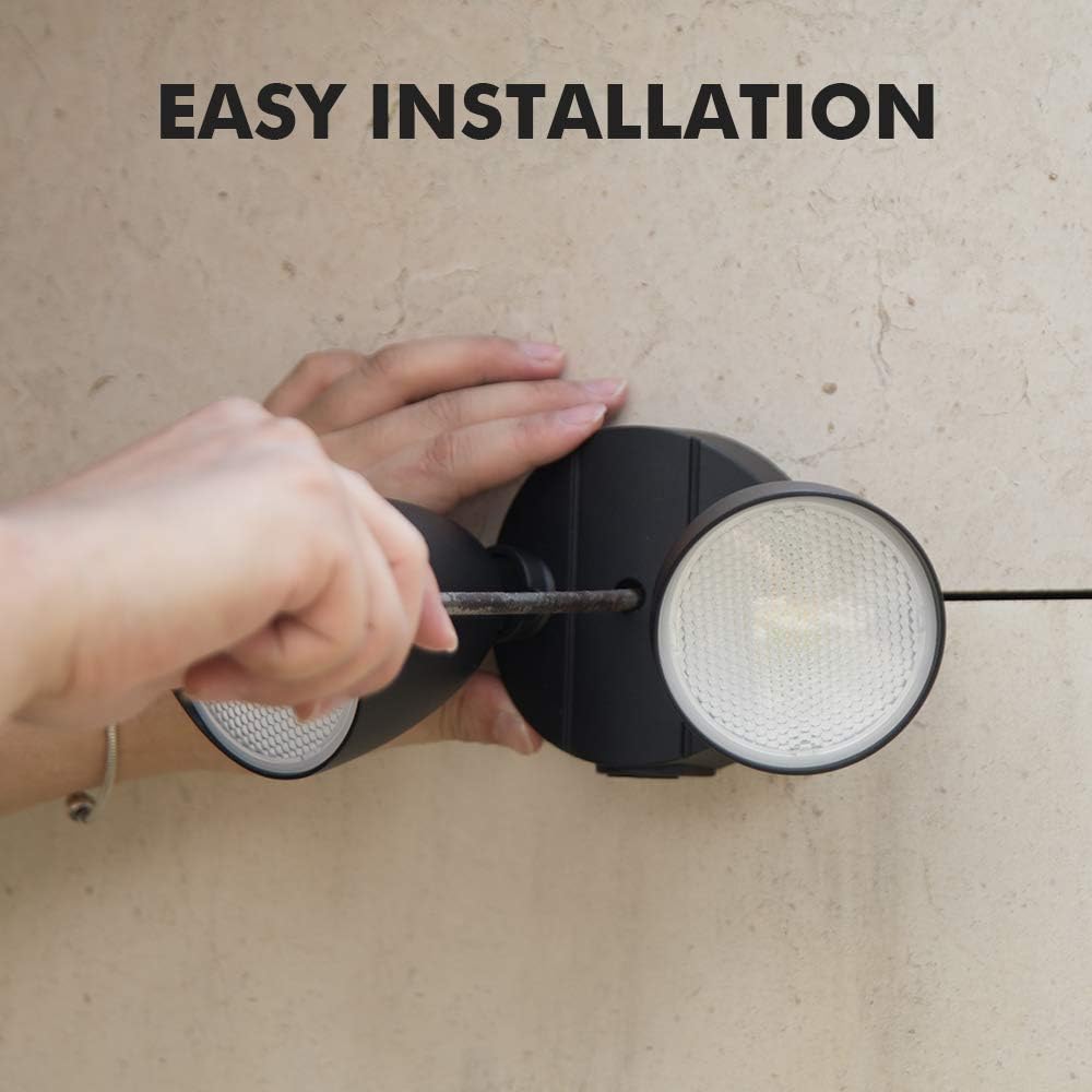 6222B-D2D 3500 Lumen 32 Watt Dusk to Dawn Dual-Head Flood Light Outdoor Waterproof Exterior Security Floodlight