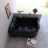 Whirlpool Bathtub Hot Tub Black with Double Pump 2 persons AMALFI with Heater