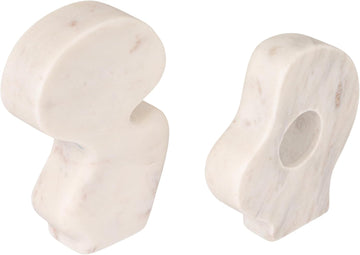 Decorative Abstract Marble Sculptures, Set of 2 Styles, White