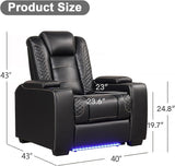 Power Home Theater Seating, Electric Gaming Recliner Chair with Adjustable Headrest