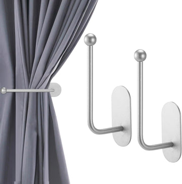2 Pcs Adhesive Curtain Holdbacks No Drill Curtain Holdbacks Curtain Tie Backs Retro Window Hook for Drapes Home Decor