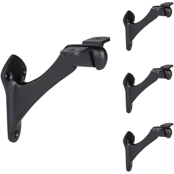 Heavy Duty Cast Iron Handrail Brackets, Black Powder Coat, Set of 4