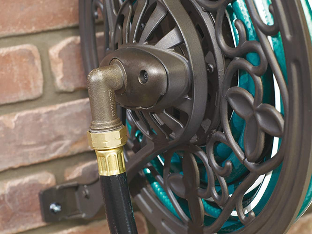 NeverLeak Decorative Wall Mount Hose Reel, Brown