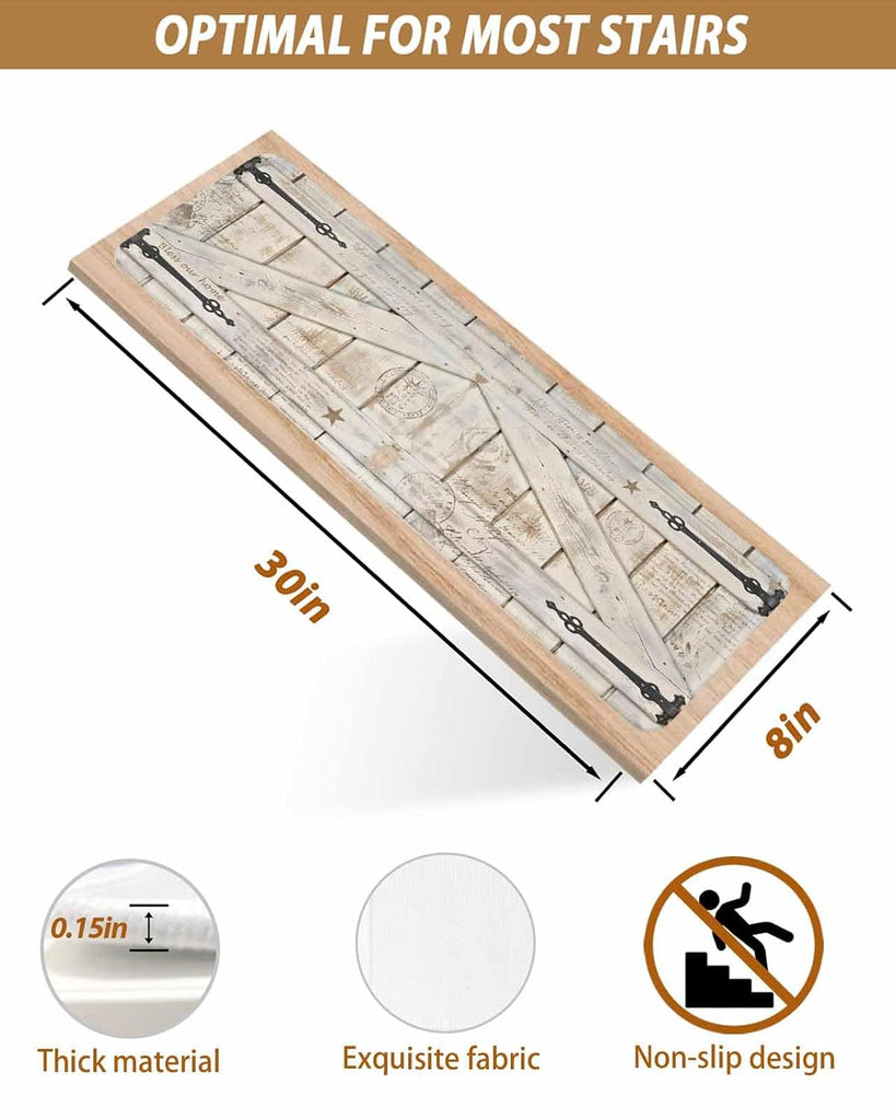 Vintage Wood Grain Stair Treads for Wooden Steps Indoor, Non-Slip Stair Treads Carpet Peel & Stick Self-Adhesive