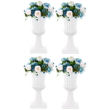 4 Pcs Classic Urn Planter: 19.7 Inch Plastic Plant Pot for Outdoor