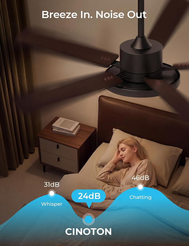 Smart Ceiling Fan with Lights, 52'' RGBCW Ceiling Fan with Lights and Remote App Voice Control, Reversible DC Motor