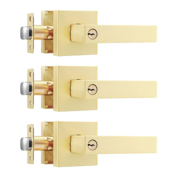 Keyed Entry Door Knob with Lock, Heavy Duty Front Door Handle