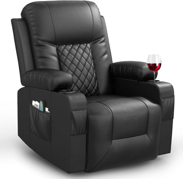 Recliner Chairs for Adults, FSC Certified Massage Reclining Chair with Heated Modern, Ergonomic Lounge Single