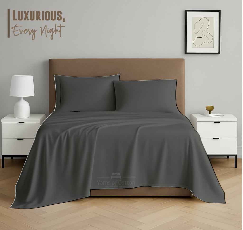 600 Thread Count 100% Long Staple Egyptian Cotton Soft Combed, 4 Piece Sheets Set, Smooth & Soft Sateen Weave, Extra