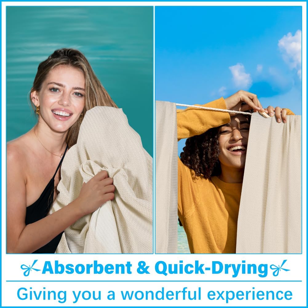 Oversized Turkish Beach Towel Blanket XXL Cotton Sandproof Towels Boho Woven Extra Large Big Sand Free Giant Throw
