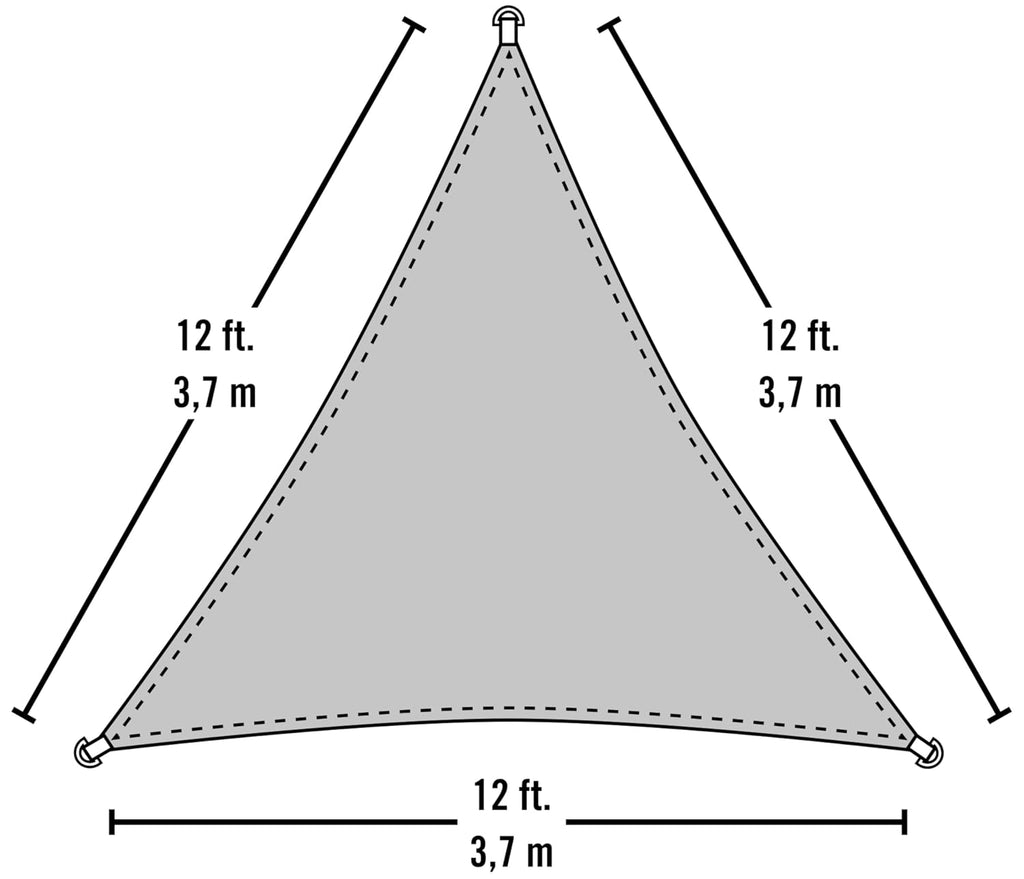 ShelterLogic 12 x 12 ft Sand Shade Sail Triangle - Heavyweight (Attachment Point/Pole Not Included)