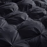 Luxurious All-Season Goose Down Feather Fiber Comforter Queen Duvet Insert, Exquisite Black Pinch Pl
