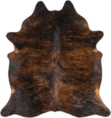 Rug 6x6 Brindle Dark Natural Leather