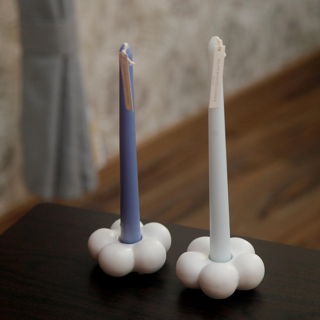 Cute Candle Holders, Ceramic Candlestick Holders for Table Centerpiece Flower Shape Home Decor Wedding Parties Living