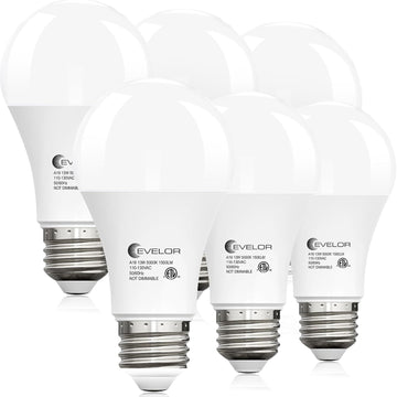 6-Packs A19 LED Light Bulbs,100 Watt Equivalent Daylight 5000K Bright Bulbs Efficient 13W,1500 Lumens E26 Base, Non