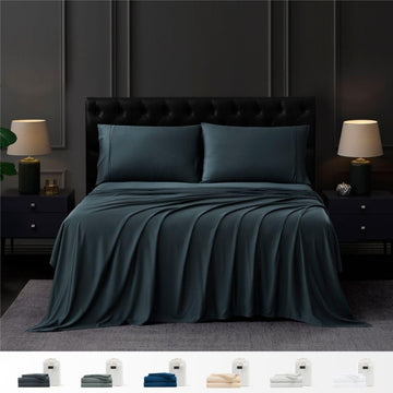 Coldest 100% Organic Viscose Derived from Bamboo Sheets, Luxury Ultra Soft & Cooling, Deep Pocket, Double Stitching