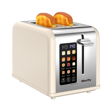 2 Slice Touch Screen Toaster, 1.5" Wide Slot, Stainless Steel Smart Toaster for Bagels, Muffins, Waffles, Gluten-Free