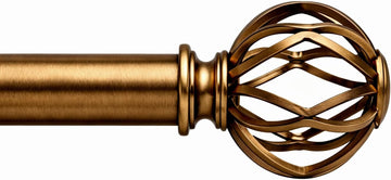 Brass Curtain Rods for Windows, 1 Inch Adjustable Curtain Rod, Heavy Duty Window Curtains Rod