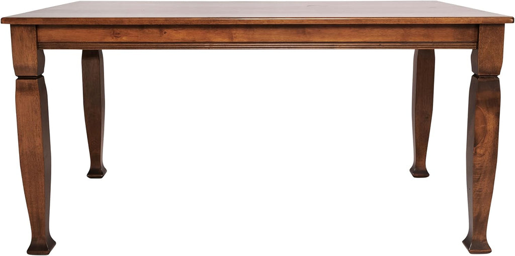 Milford 60" Solid Wood Dining Table, 3 Inch Offset Paneled Apron, 3" Turned Decorative Legs, Water Resistant Finish
