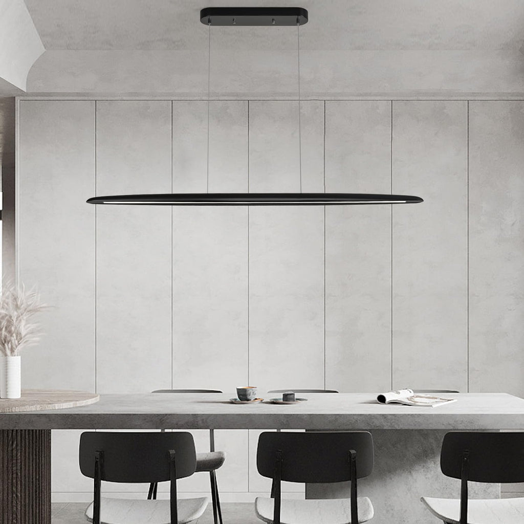 59inch Integrated Led Pendant Light 40w Dimmable Wood Black Linear Pendant Lighting Led Modern Island Light