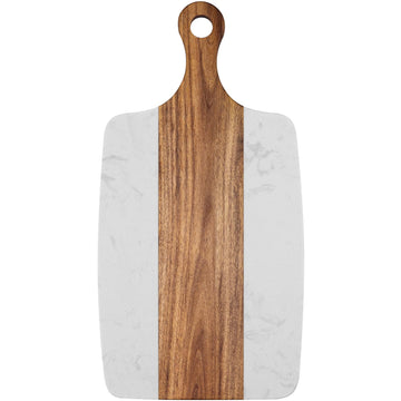 Marble charcuterie board: Acacia wood marble chopping board - suitable, great gift for friends (white)