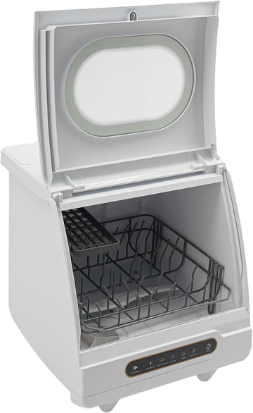 Portable Countertop Dishwasher, Compact Mini Dishwasher with 6-Set Capacity, 12 Spray Nozzles for Apartments/RVs/Dorms