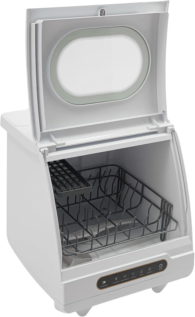 Mini Dishwasher 5 Washing Programs Portable Countertop Dishwasher with Flip-up Lid