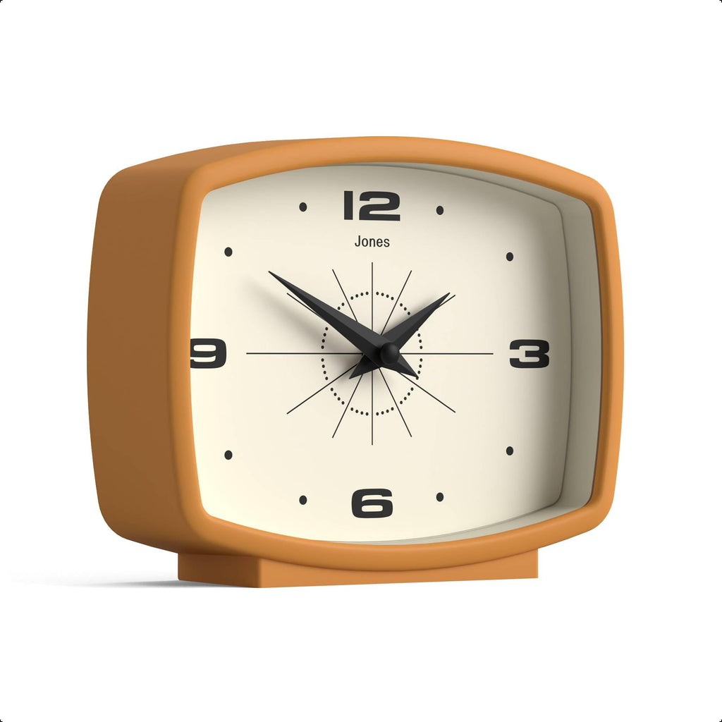 Film Desk Clock | Retro Rectangular Design | Mustard Yellow