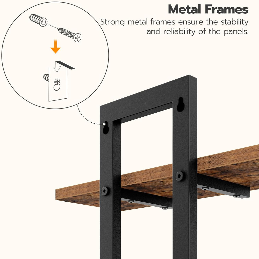 Floating Shelves for Wall, 15" Wall Shelf Set of 2, Wall Mounted Storage Shelves 2-Tier, Hanging Bathroom Shelves