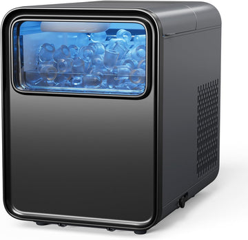 Ice Maker Countertop, 9 Ice Cubes in 6 mins, Self-Cleaning Portable Ice Machine with Basket and Scoop, 2 Sizes