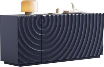 4 Door Modern Sideboard Buffet Cabinet with Spiral Grain, Accent Storage Sideboard Freestanding Anti-Dumping Storage