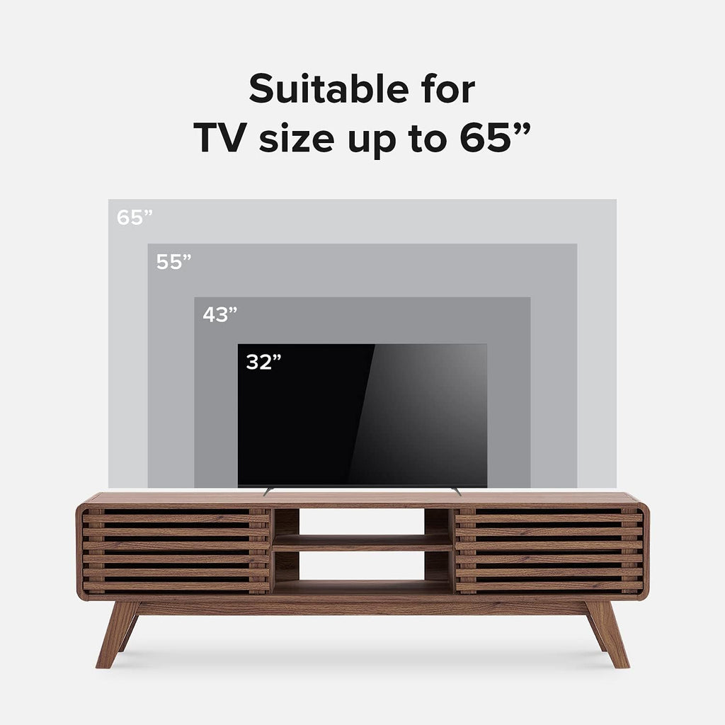 TV Stand, Mid Century Modern for 55/60/65 inch TV, Farmhouse TV Stand, Entertainment Center with Storage, TV