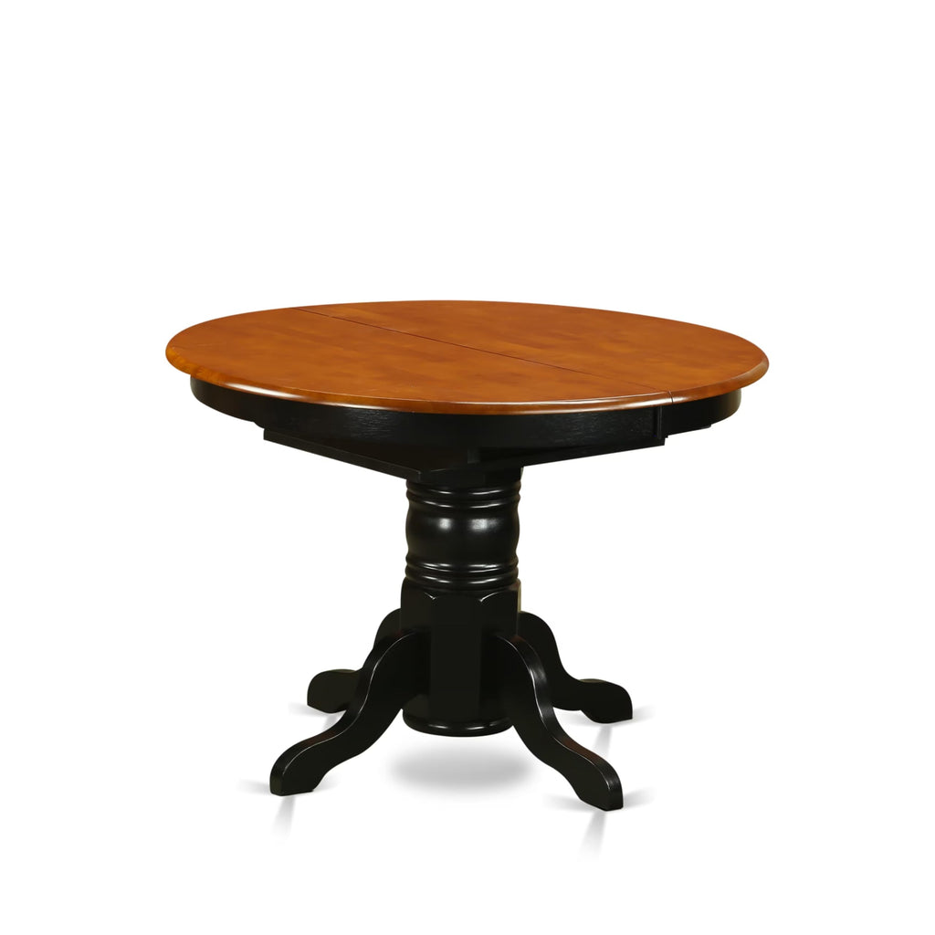 5 Piece Kitchen Table Set for 4 Includes an Oval Dining Room Table with Butterfly Leaf and 4 Solid Wood