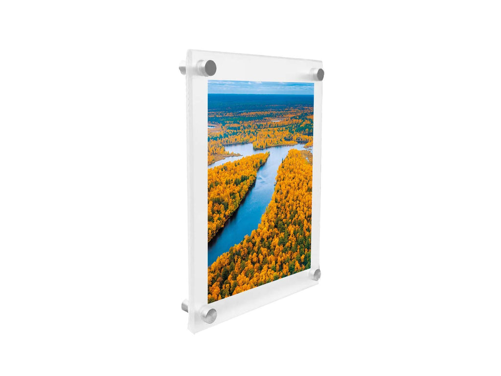 11x14 Wall Mount Acrylic Picture Frame Double Panel Floating Frameless Acrylic Photo Frame Certificate Document Frame