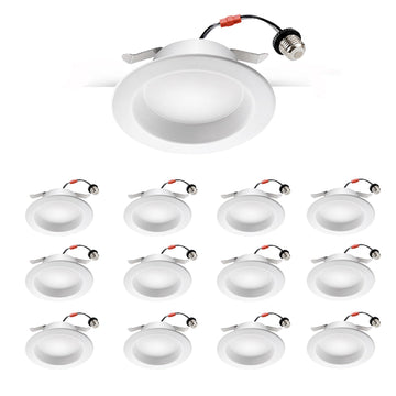 Premium Metal 4 Inch LED Recessed Lights - Retrofit Baffle Can Lighting, 800LM 9W 5CCT Selectable (2700K-6000K)