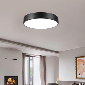 Matte Black Flush Mount Ceiling Light, 3000-5000K 13inch Modern Bedroom Lighting Fixtures Ceiling Mount, Dimmable