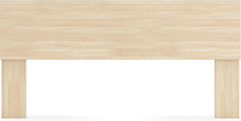 Contemporary Panel Headboard with Natural Finish, King, Light Brown