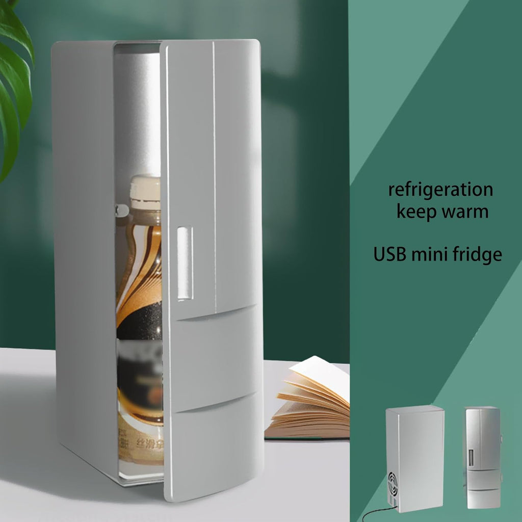 USB Fridge Drink Cooler Beverage Drink Cans Warmer Compact Small Refrigerator for Dormitory Car Boat Home Office for