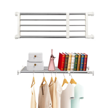 Closet Tension Shelf Adjustable Organizer 19.7-31.5" Ivory