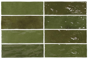 Rivian Zellige 2.5" x 8" Ceramic Wall Tile (5.38 Sq. Ft. / Case) (Green)