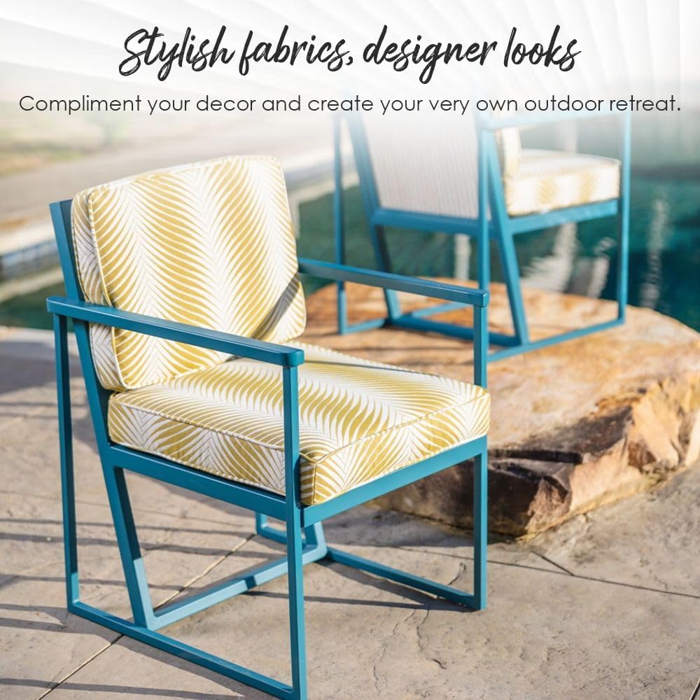 Deep Seating Foam Cushion Set | 24" x 27" Seat | All-Weather Spun Polyester Fabric | Water and Fade-Resistant |