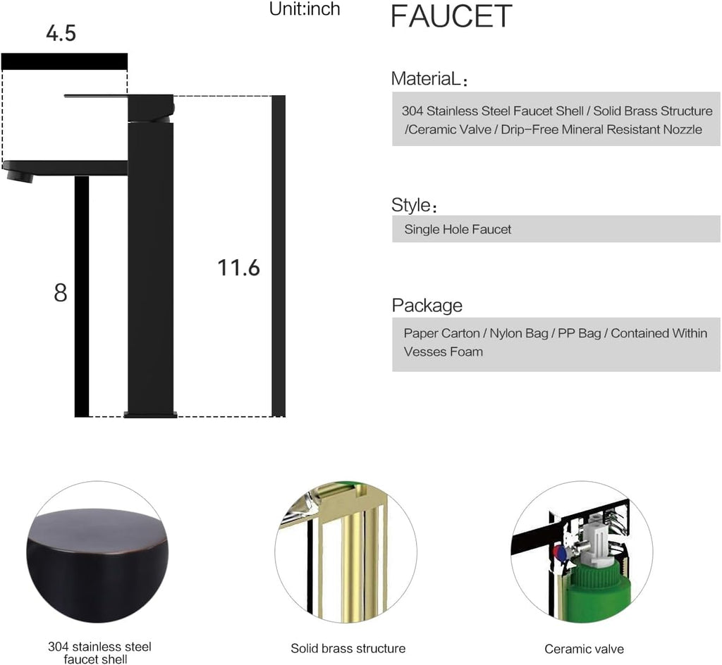 Bathroom Boat Shape Artistic Glass Vessel Sink Free Black Faucet and Pop-up Drain Set, Gold