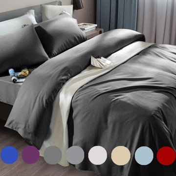 Bed Sheet Set Super Soft Microfiber Luxury Egyptian Sheets Fit 18-24 Inch Deep Pocket Mattress Wrinkle-6 Piece (Dark