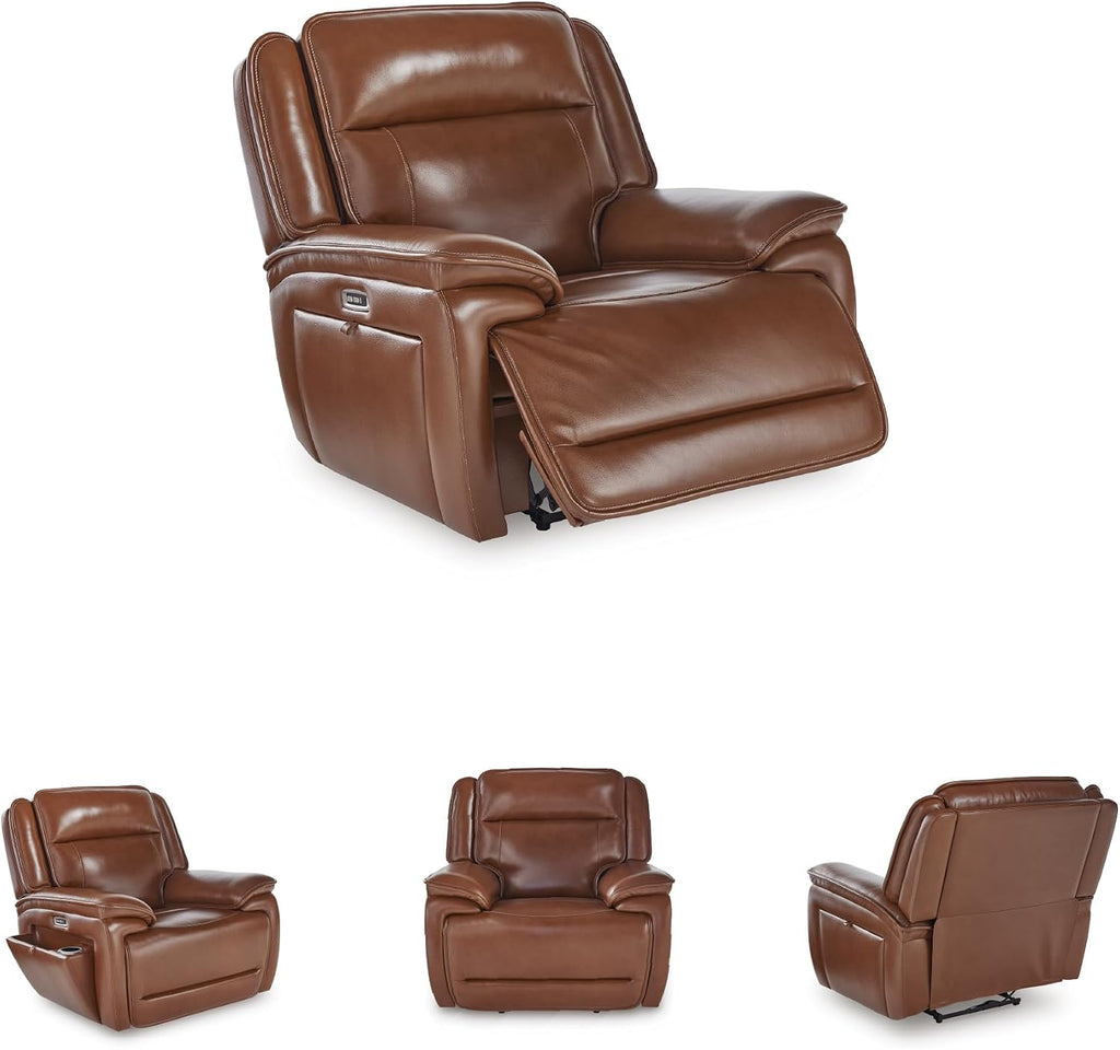 Contemporary Power Recliner, 42.25" H x 44.25" W x 40" D, Solid and Engineered Wood Frame, Polyester Upholstery