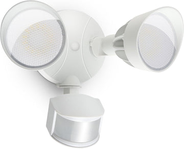 45W 5500LM PIR Motion Sensor Outdoor Lights, Dual Head LED Flood Light, 5000K Daylight, IP65 Waterproof Hardwired